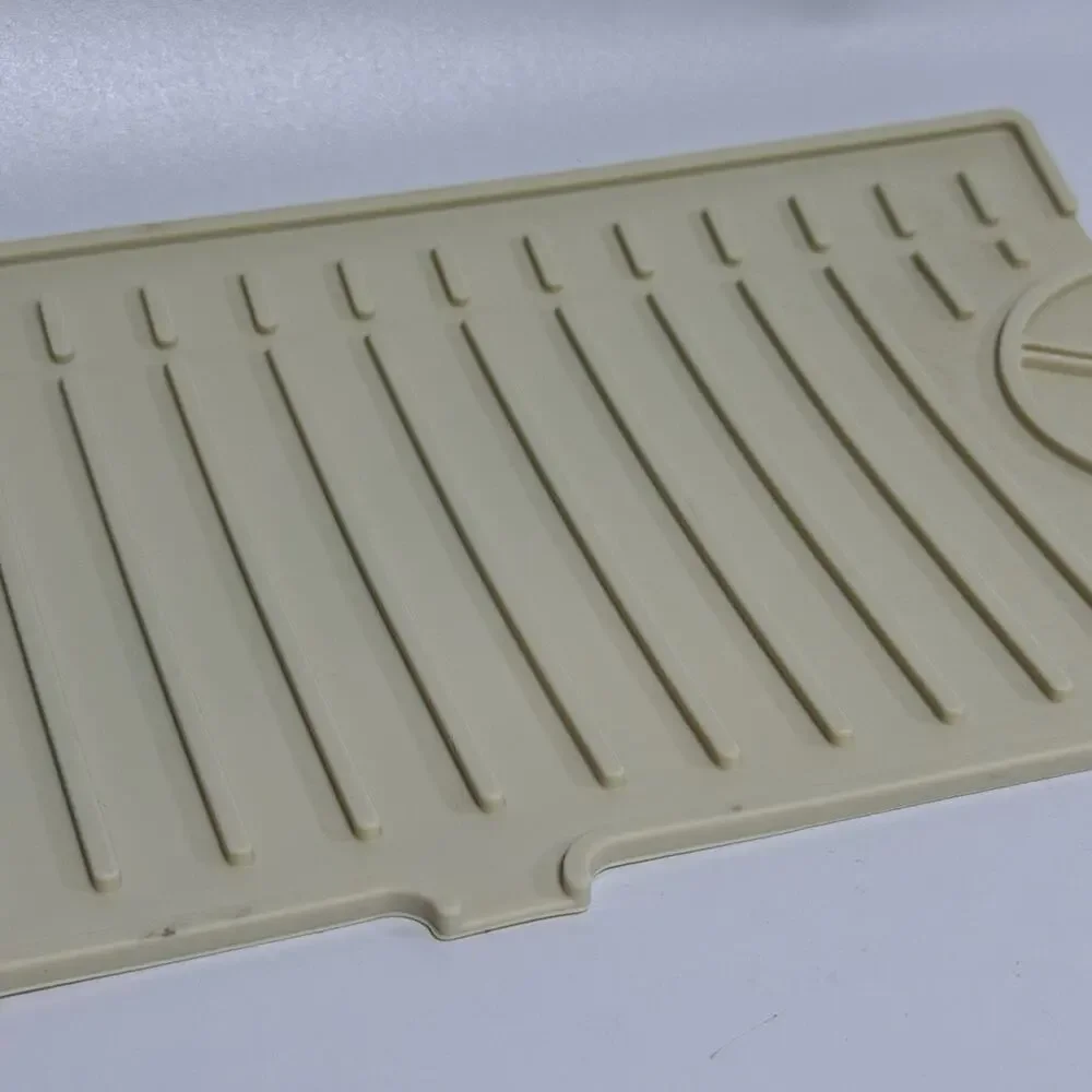 Vintage Rubber Sink Faucet Mat Kitchen Drain Pad White Cream 24